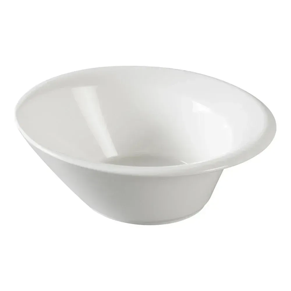 Yanco China medium white salad bowl ideal for individual servings, offering practicality and elegance for salads, fruits, or side dishes.