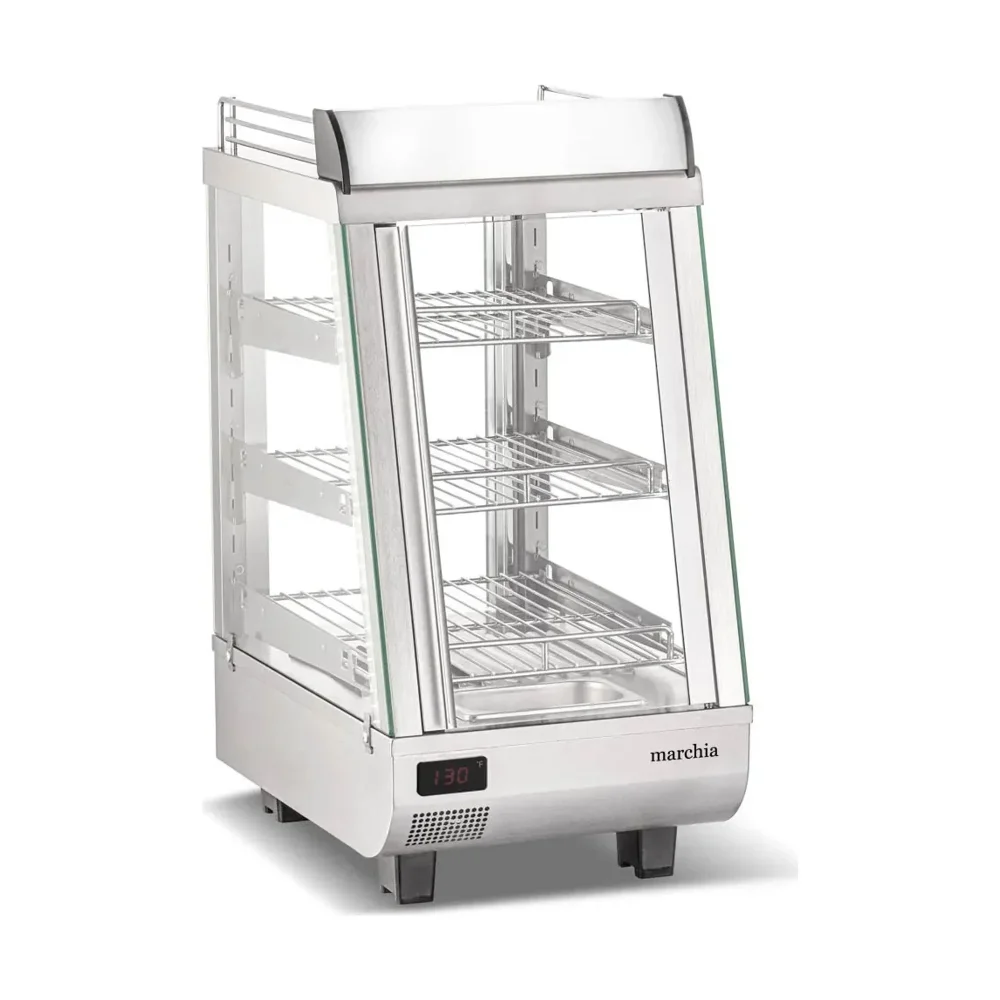 Marchia 14" Stainless Steel Heated Countertop Display, 120V, 1 Year Warranty
