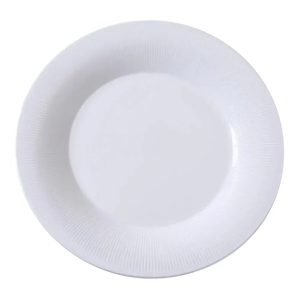 Yanco China charming white salad or dessert plate perfect for small portions, adding a stylish and delicate accent to your dining table.
