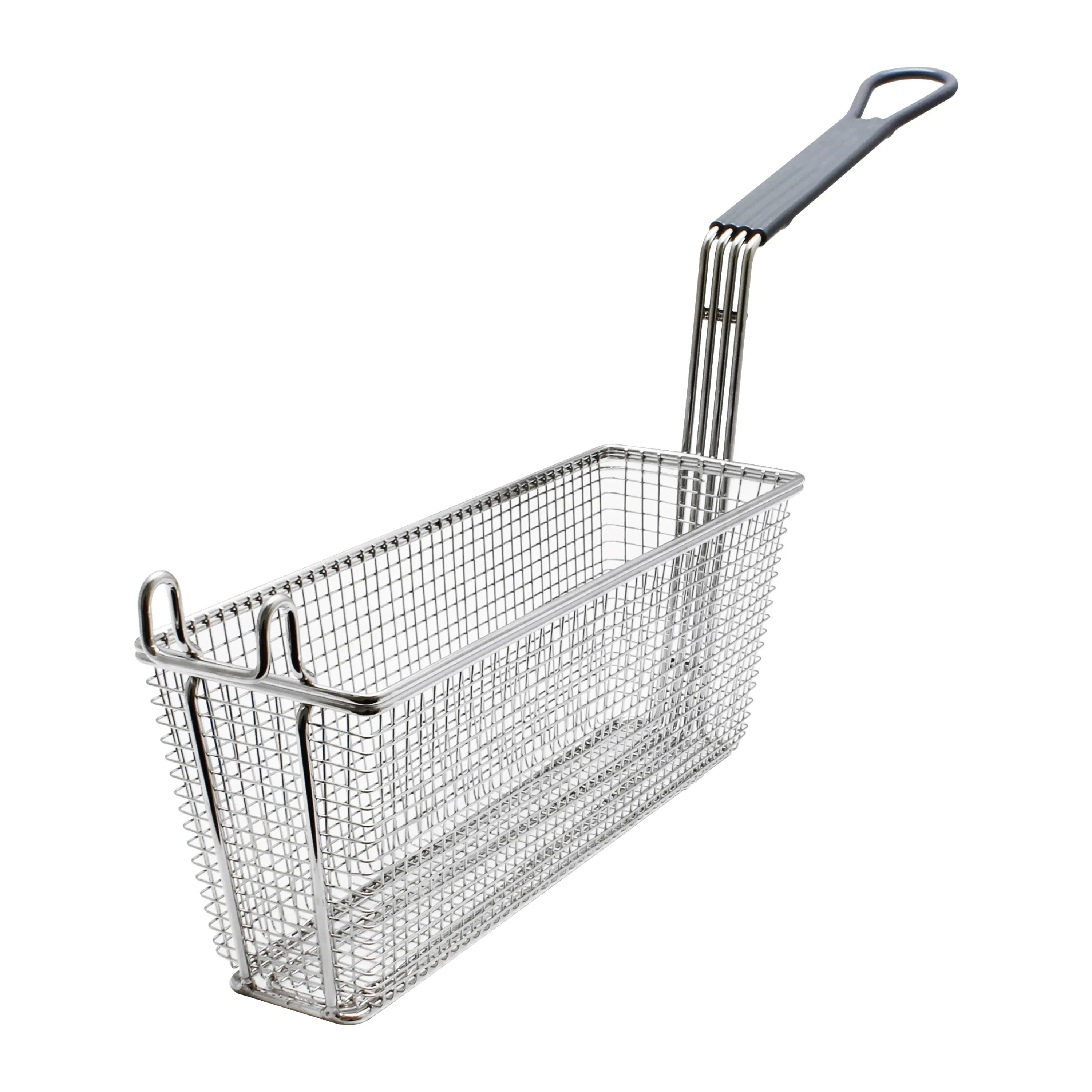 Thunder Group SLFB007 Fryer Basket with Coated Handle, Front Hook, 13 3/8" x 4 3/8" x 5 3/4"