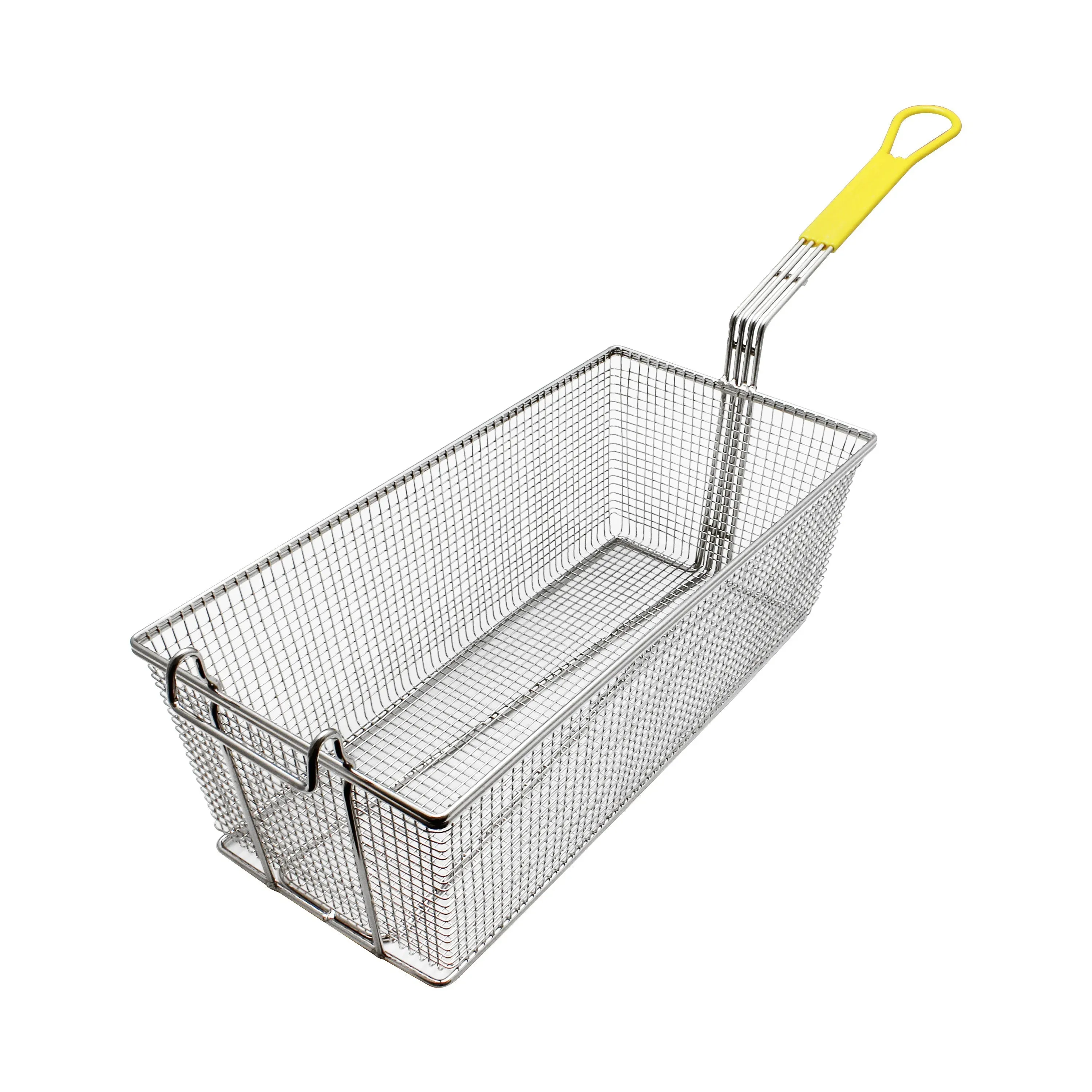 Thunder Group SLFB009 Fryer Basket with Coated Handle, Front Hook, 17" x 8 1/4" x 6"