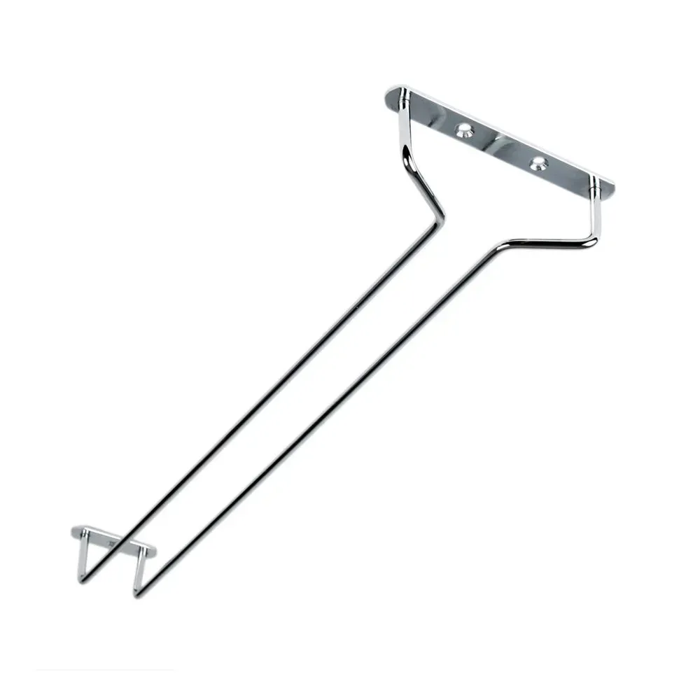 Medium chrome plated wire glass hanger from Thunder Group, designed to keep wine glasses organized and easily accessible in a bar setting.
