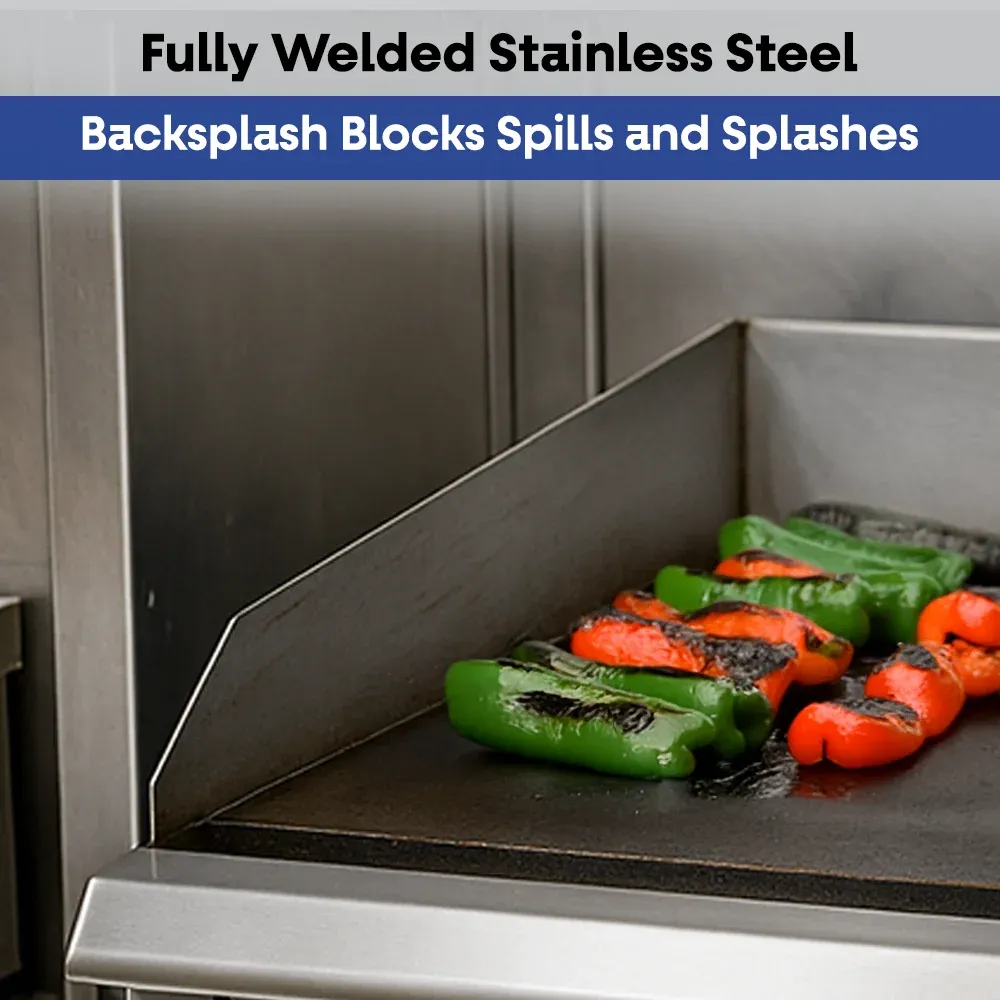 Serv-Ware SMGS-48 48" Manual Griddle with 4 Burners, Stainless Steel, Gas, 30,000 BTU/H