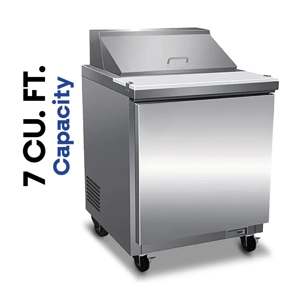 Serv-Ware SP29-12M-HC 29" Mega Top Sandwich Prep Table, 1 Solid Door, 12 Pan Capacity, Stainless Steel, 7 cu.ft., 115v/1ph