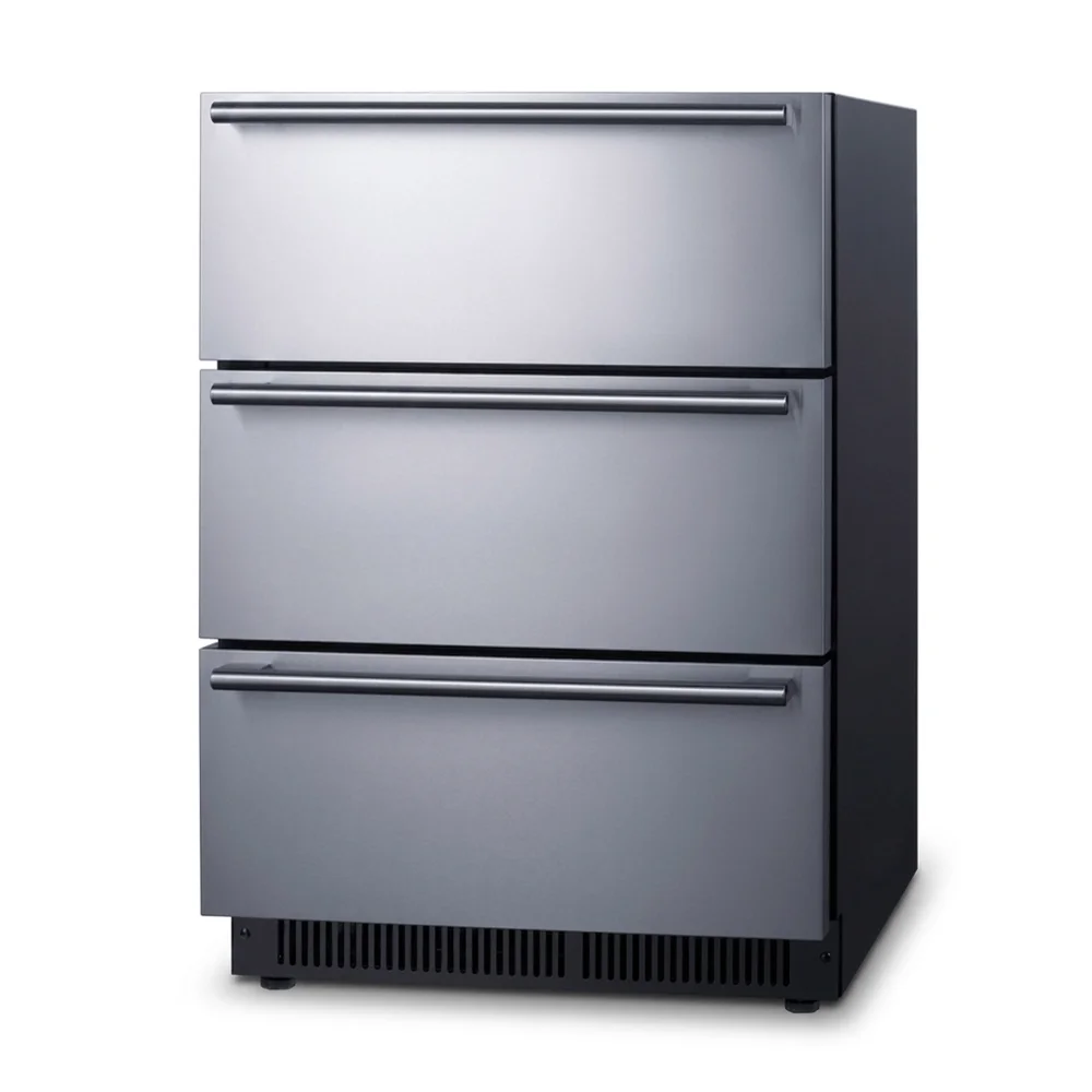 Summit Appliances SP6DS3D 24" Undercounter Refrigerator, 3 Drawers, 4.9 cu.ft., Stainless Steel
