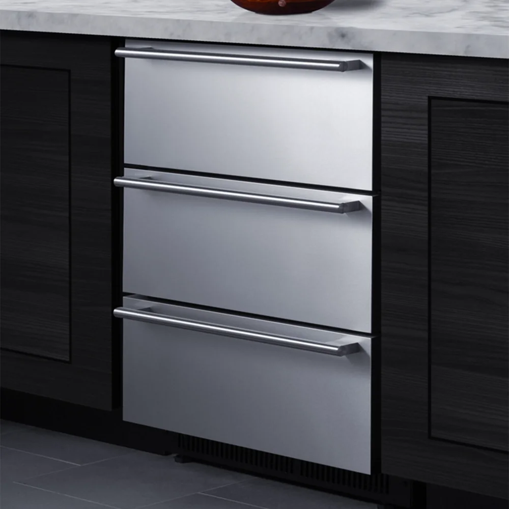 Summit Appliances SP6DS3D 24" Undercounter Refrigerator, 3 Drawers, 4.9 cu.ft., Stainless Steel