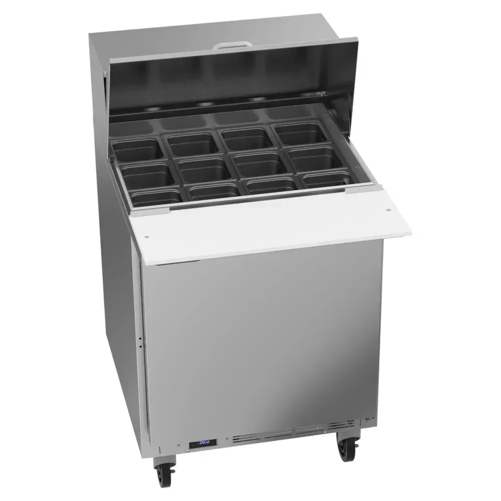 Beverage-Air SPE27HC-12M-B Elite Series 27" Mega Top Refrigerated Sandwich Prep Table 1 Door
