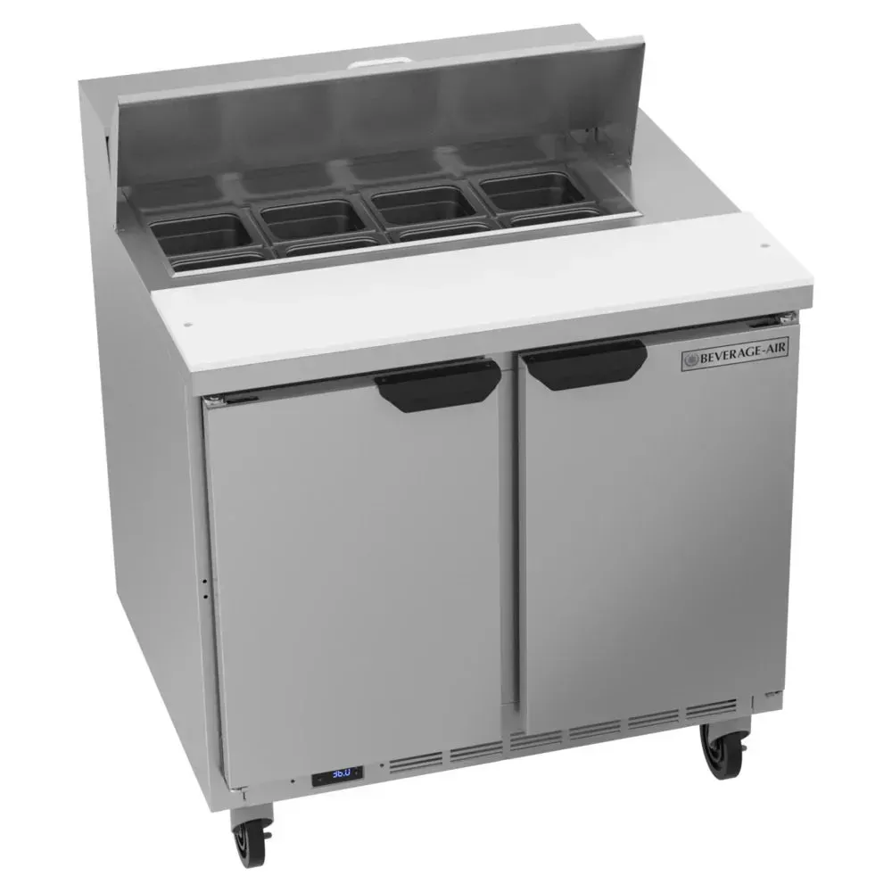 Beverage-Air SPE36HC-08 Elite Series 36" Refrigerated Sandwich Prep Table 2 Door