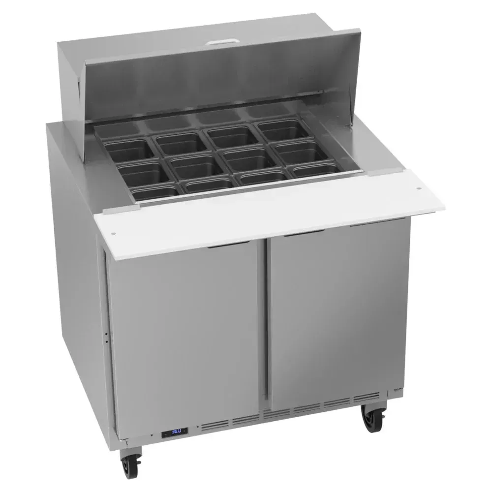 Beverage-Air SPE36HC-12M Elite Series 36" Mega Top Refrigerated Sandwich Prep Table 2 Door