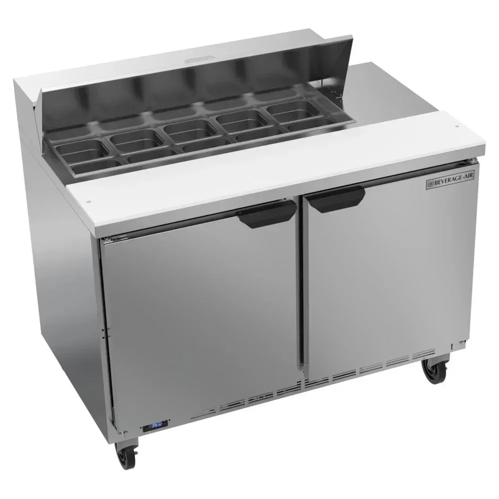 Beverage-Air SPE48HC-10 Elite Series 48" Refrigerated Sandwich Prep Table 2 Door