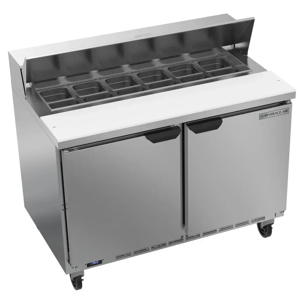 Beverage-Air SPE48HC-12 Elite Series 48" Refrigerated Sandwich Prep Table 2 Door