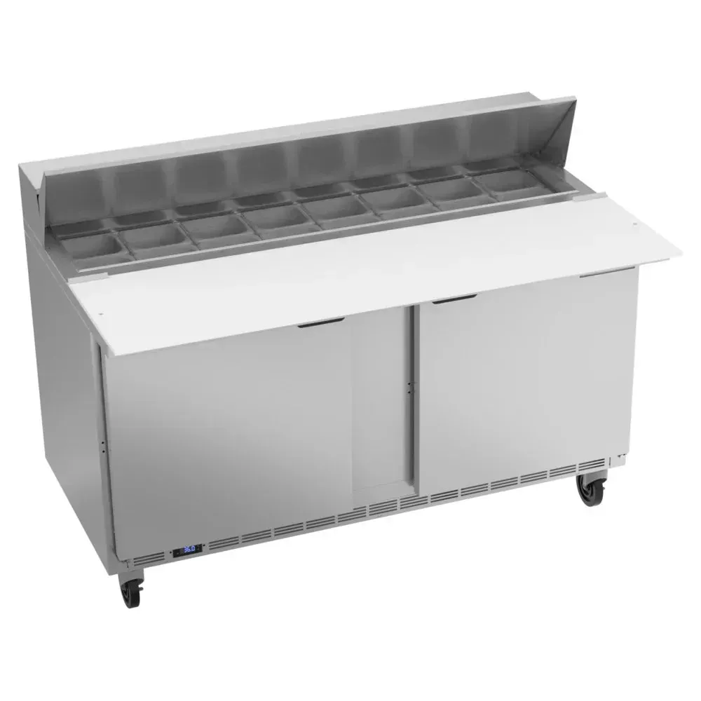 Beverage-Air SPE60HC-16C Elite Series 60" Refrigerated Sandwich Prep Table, Cutting Top, 2 Door, 17" Deep Cutting Board