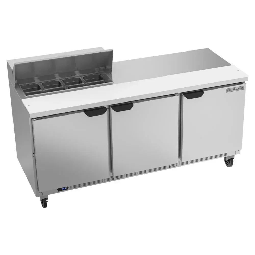 Beverage-Air SPE72HC-08 Elite Series 72" Refrigerated Sandwich Prep Table, 3 Door