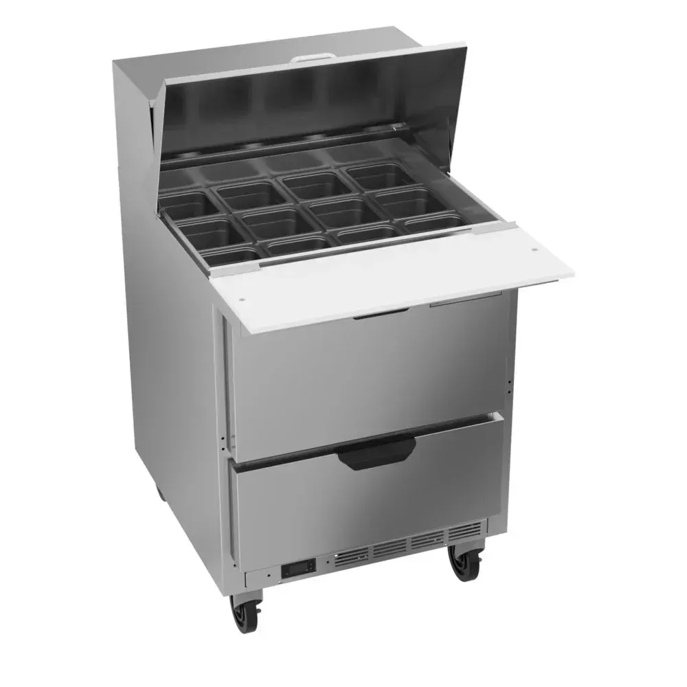 Beverage-Air SPED27HC-12M-B Elite Series 27" Refrigerated Sandwich Prep Table, Mega Top, 2 Drawer