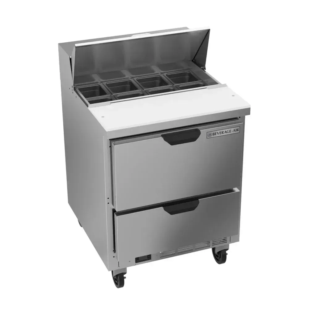 Beverage-Air SPED27HC-B Elite Series 27" Refrigerated Sandwich Prep Table, 2 Drawer