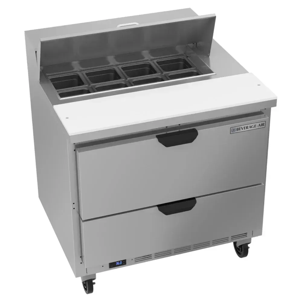 Beverage-Air SPED36HC-08-2 36" Refrigerated Sandwich Prep Table, 2 Drawer
