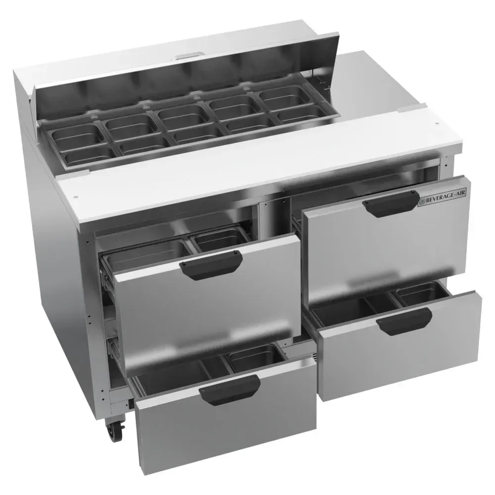 Beverage-Air SPED48HC-10-4 48" Refrigerated Sandwich Prep Table, 4 Drawer