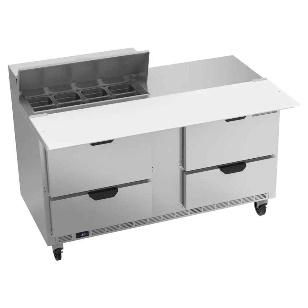 Beverage-Air SPED60HC-08C-4 60" Refrigerated Sandwich Prep Table, Cutting Top, 4 Drawer, 17" Wide Cutting Board