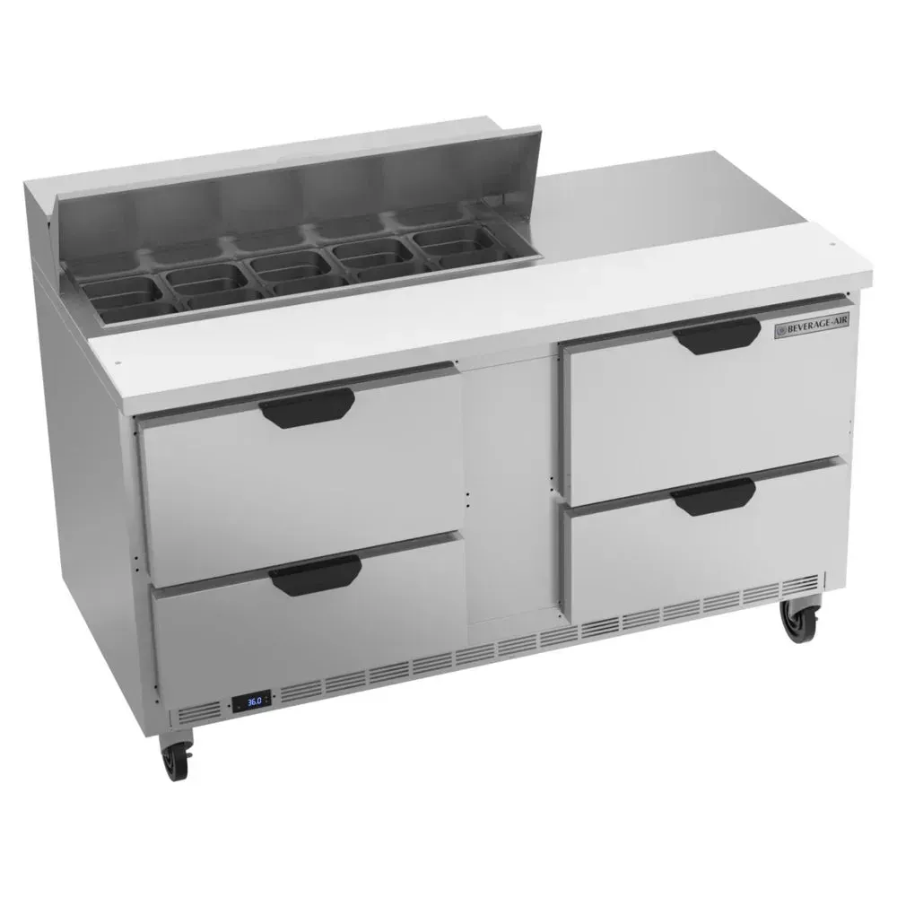 Beverage-Air SPED60HC-10-4 60" Refrigerated Sandwich Prep Table, 4 Drawer