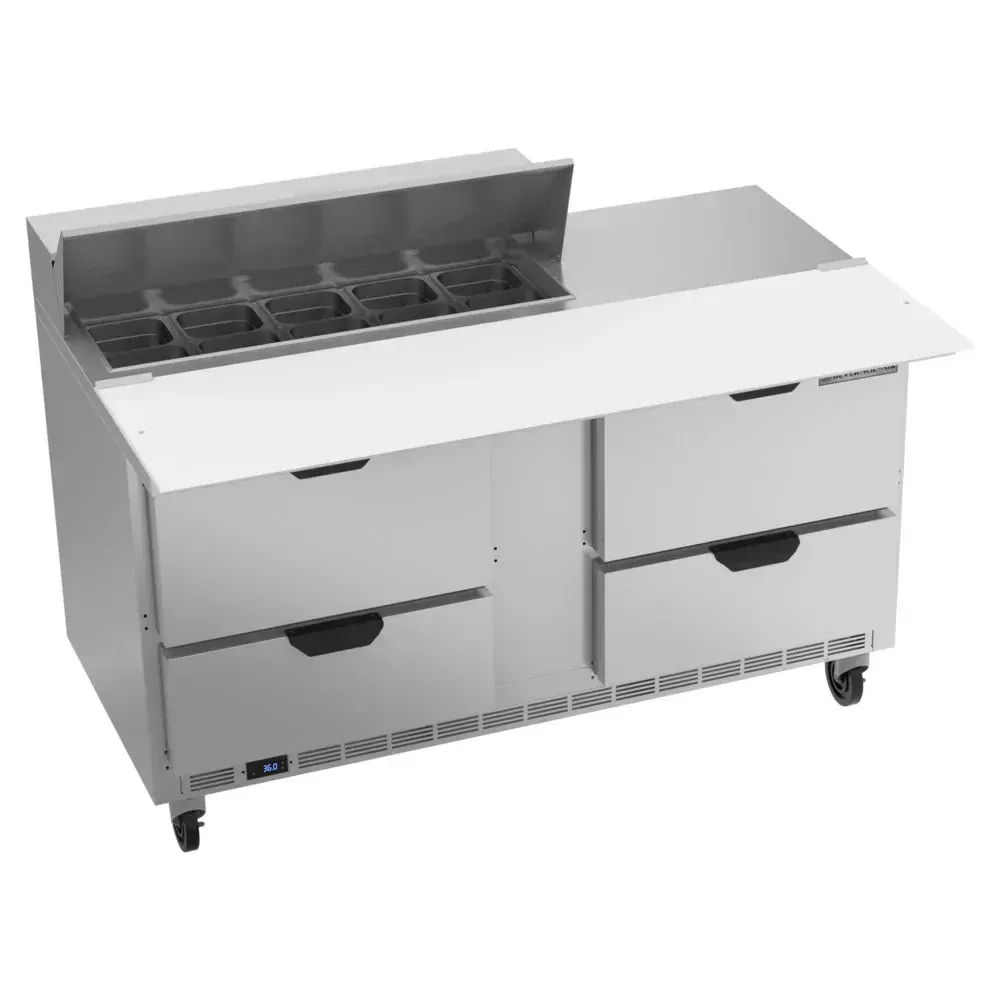 Beverage-Air SPED60HC-10C-4 60" Refrigerated Sandwich Prep Table, Cutting Top, 4 Drawer, 17" Wide Cutting Board