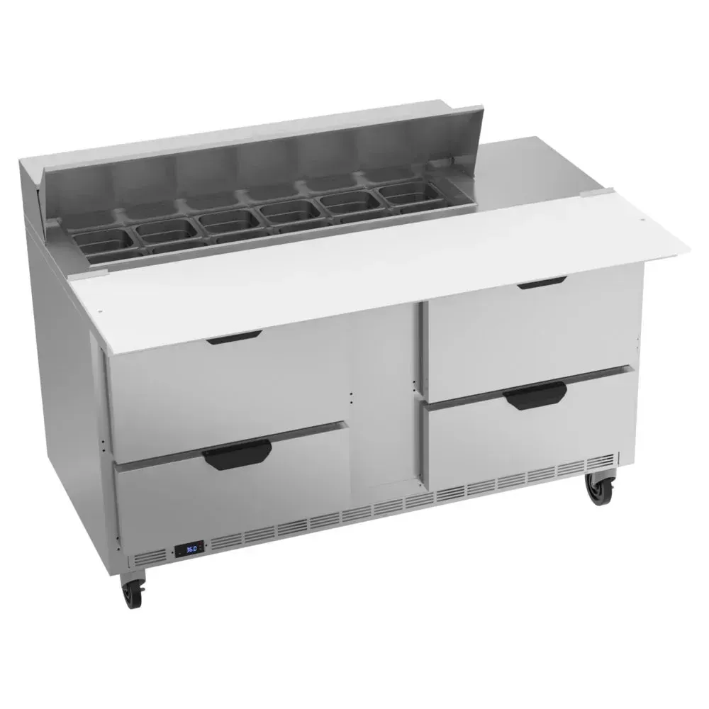 Beverage-Air SPED60HC-12C-4 60" Refrigerated Sandwich Prep Table, Cutting Top, 4 Drawer, 17" Wide Cutting Board