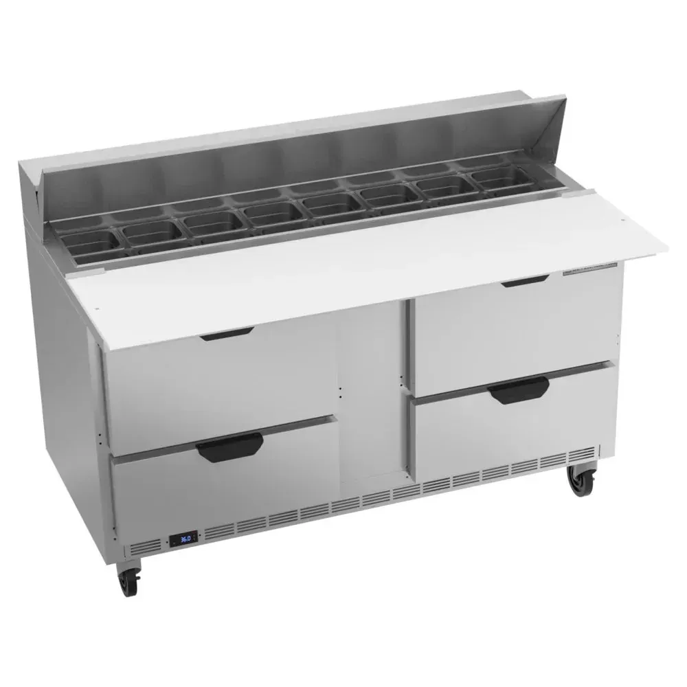 Beverage-Air SPED60HC-16C-4 Elite Series 60" Refrigerated Sandwich Prep Table, Cutting Top, 4 Drawer, 17" Deep Cutting Board