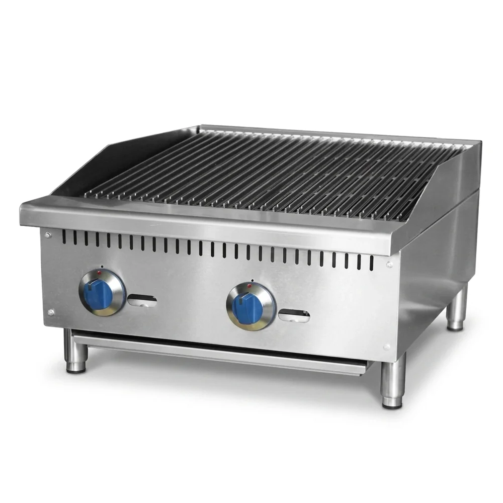 ProKitchen Series 24" Countertop Radiant Charbroiler, 2 Burners, 70,000 BTU, Convertible