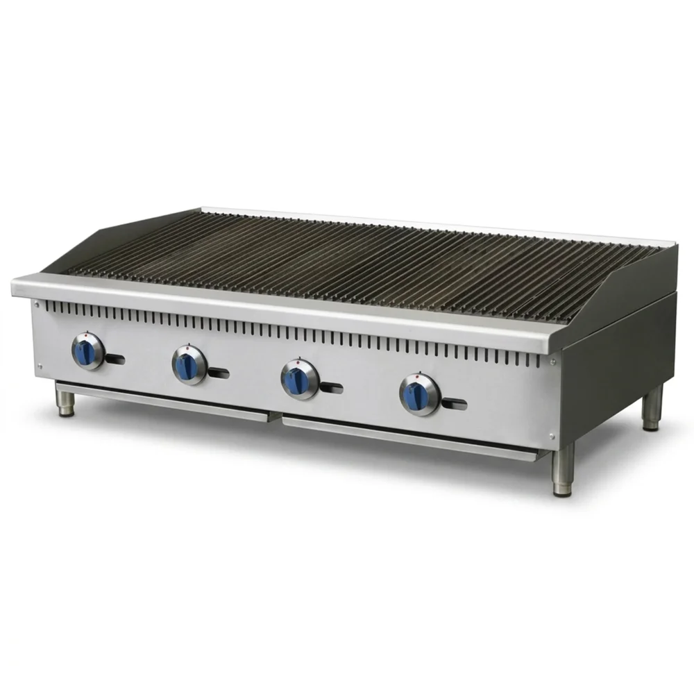ProKitchen Series 48" Countertop Radiant Charbroiler, 4 Burners, 140,000 BTU, Convertible