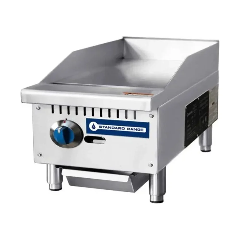 Standard Range 12" Countertop Gas Griddle, 1 Burner, Manual Controls, 30,000 BTU - Convertible