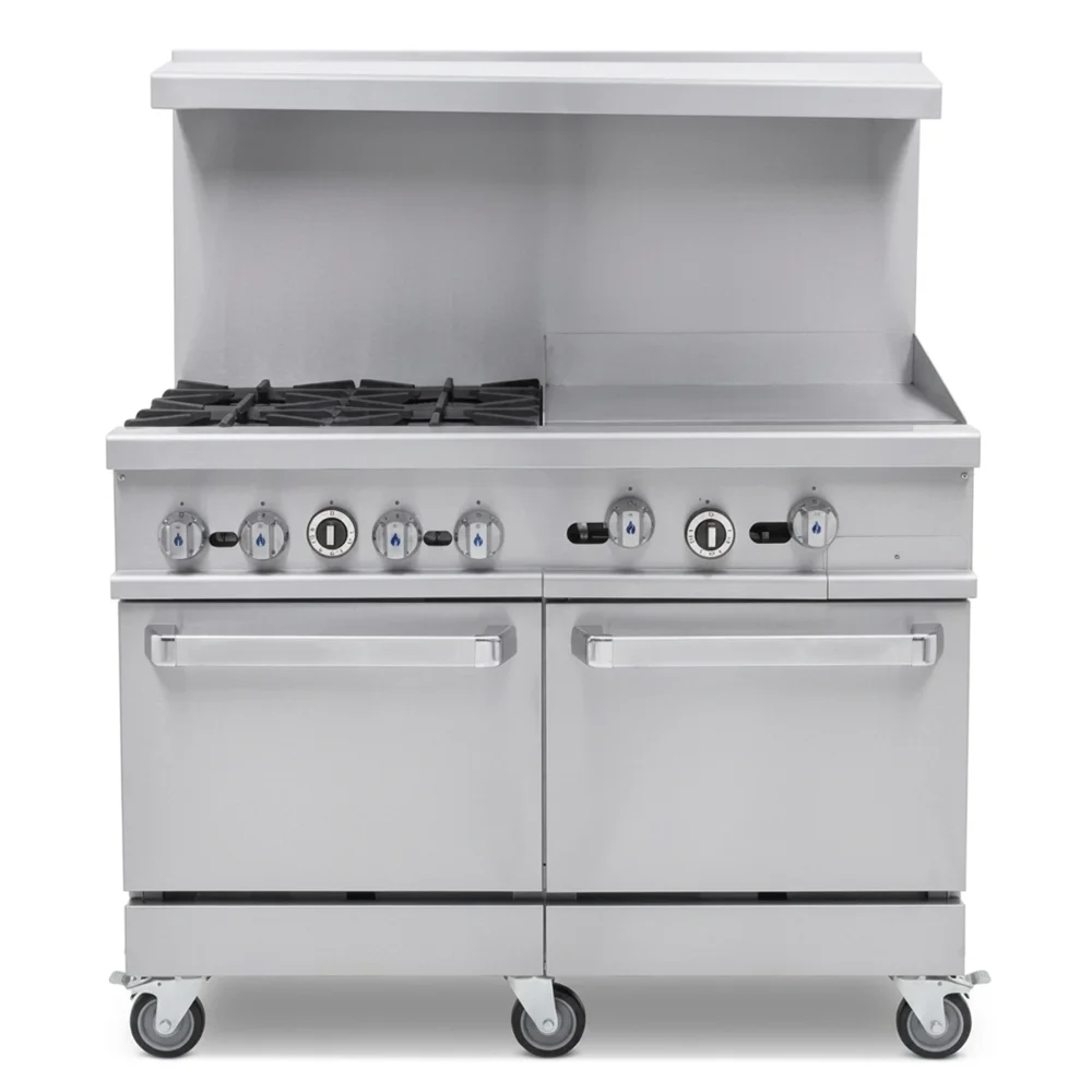 ProKitchen Series 48" Gas Range with 4 Burners, 24" Griddle & 2 Oven, Natural Gas - 246,000 BTU