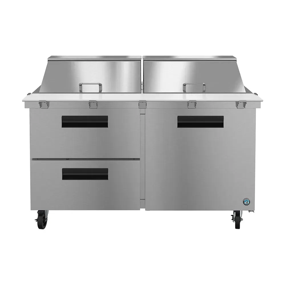 Stainless sandwich/salad prep table by Hoshizaki America with a refrigerated base, deep pans, and drawers for fast, consistent service work.