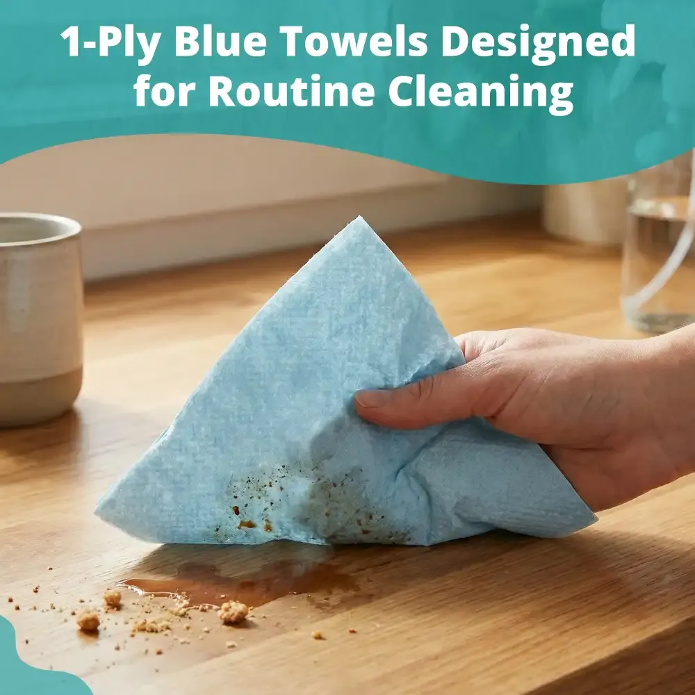 SoftTouch Series Windshield Paper Wipers, 9.1 x 10.25, Blue, 1-Ply, 2240 Sheets/Case