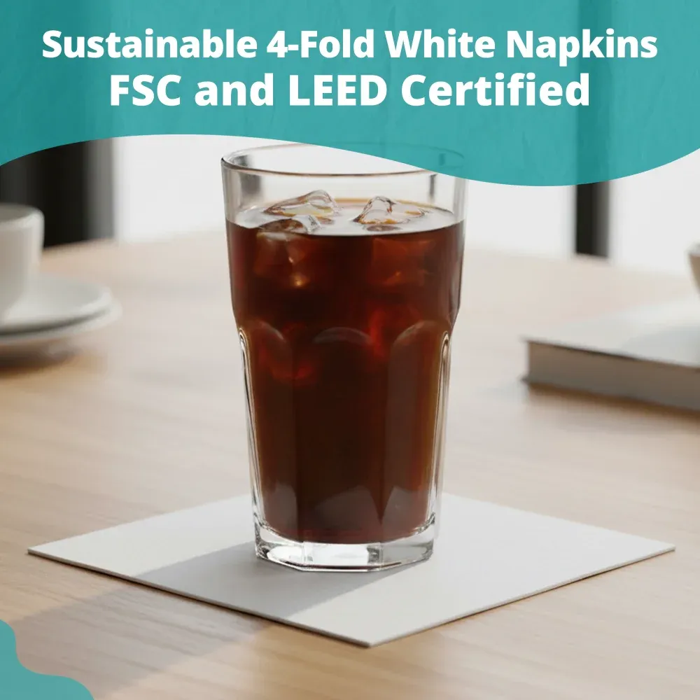 SoftTouch Series White Beverage Napkin, 9 x 9 in, 1-Ply, 4 Fold, 4000 Sheets/Case