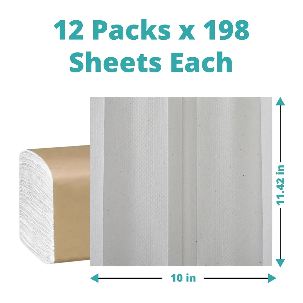 SoftTouch Series C-Fold Paper Towel, 11.42 x 10 in, White, 2376 Sheets/Case