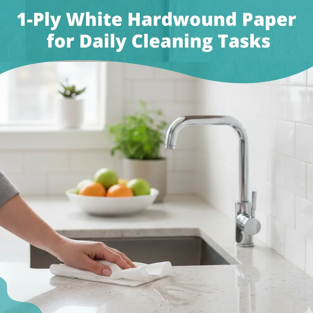 SoftTouch Series Premium Hardwound Paper Towel, 8 in x 350 ft, White, 1-Ply, 12 Rolls/Case