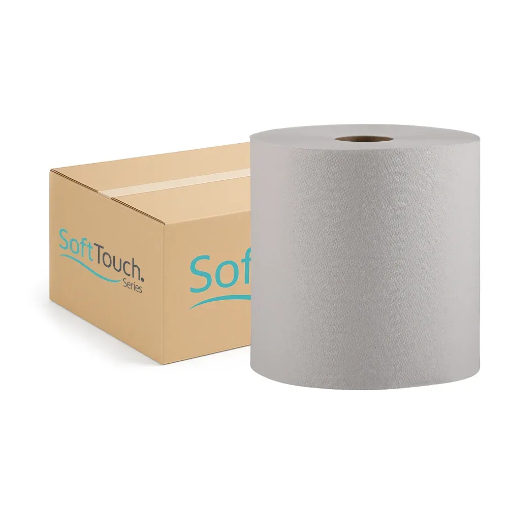 SoftTouch Series Premium Hardwound Paper Towel, 8 in x 600 ft, White, 1-Ply, 6 Rolls/Case
