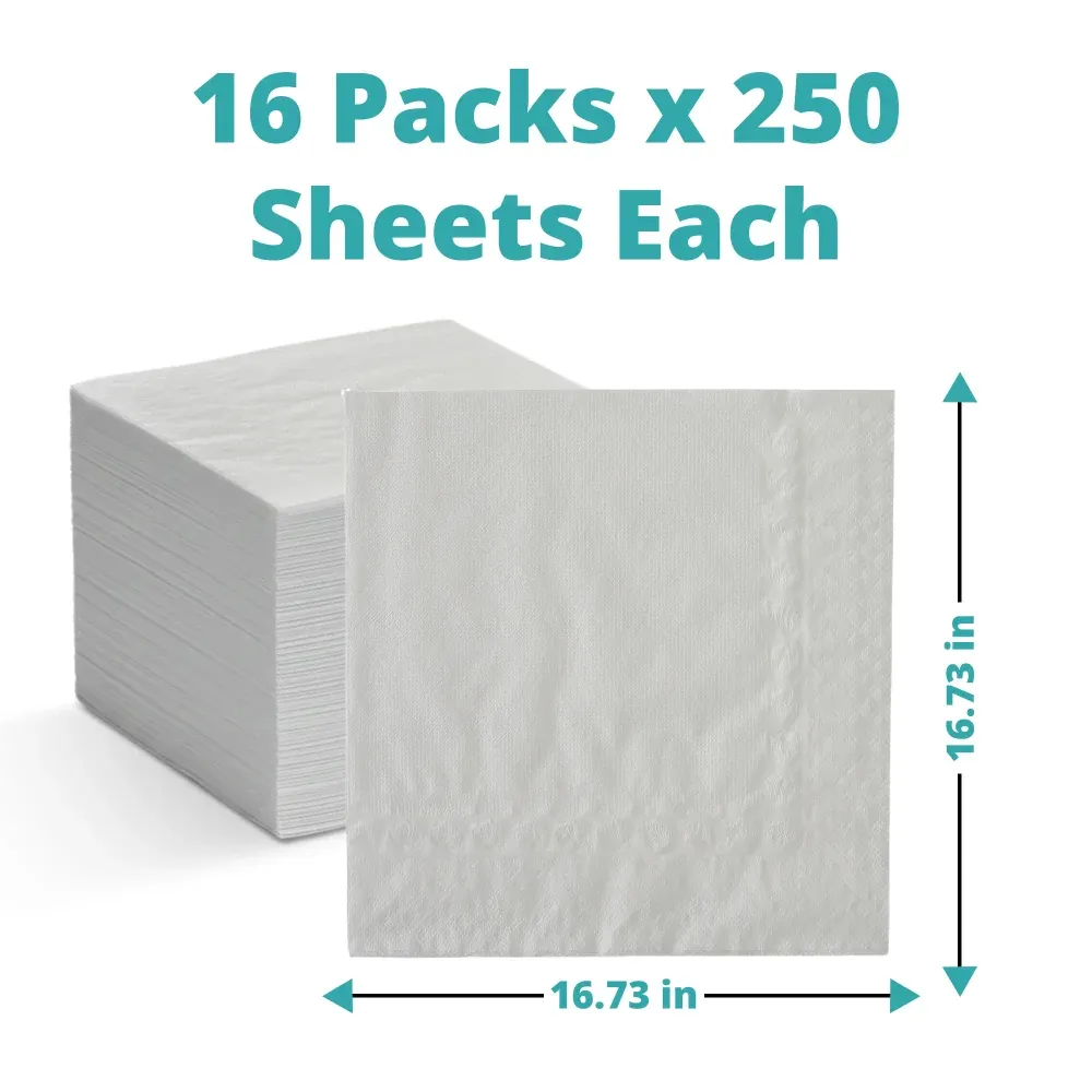 SoftTouch Series White Dinner Napkin, 16.73 x 16.73 in, 1-Ply, 1/4 Fold, 4000 Sheets/Case