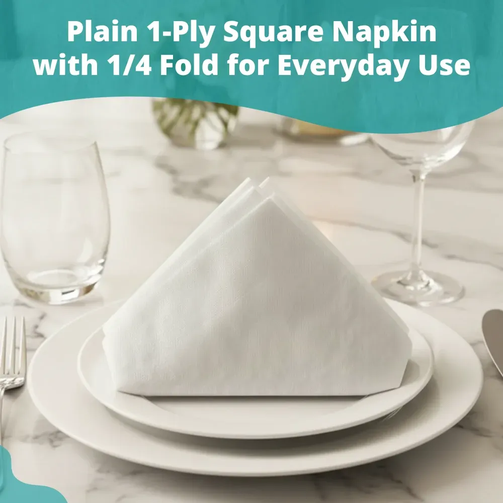 SoftTouch Series White Dinner Napkin, 16.73 x 16.73 in, 1-Ply, 1/4 Fold, 4000 Sheets/Case