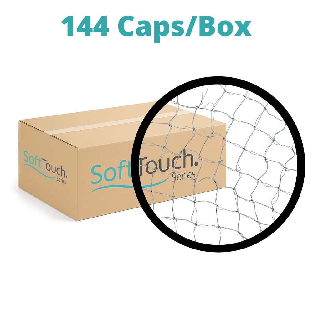 SoftTouch Series 24" Latex Free Hairnet Cap, Black, 144/Case