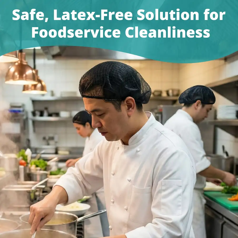 SoftTouch Series 24" Latex Free Hairnet Cap, Black, 144/Case