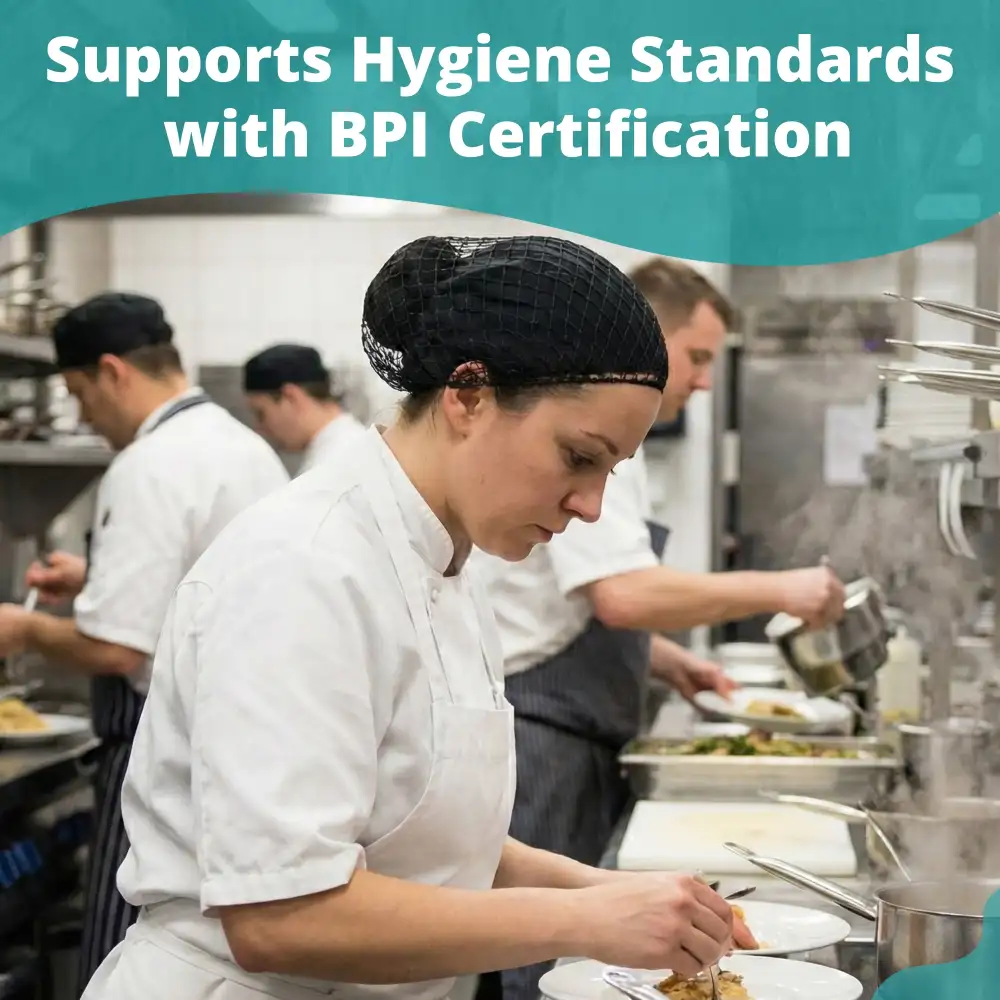 SoftTouch Series 24" Latex Free Hairnet Cap, Black, 144/Case