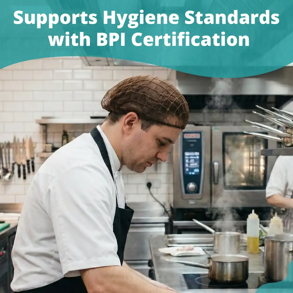 SoftTouch Series 24" Latex Free Hairnet Cap, Dark Brown, 144/Case