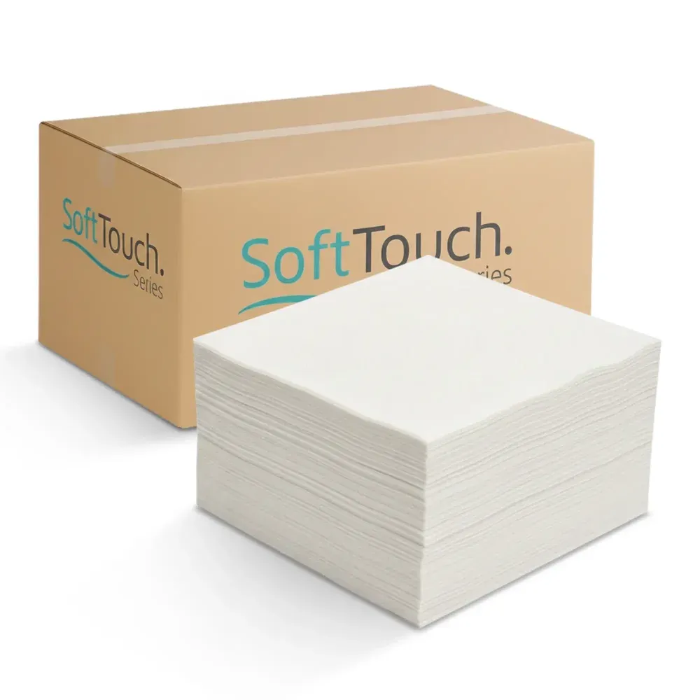 SoftTouch Series White Dinner Napkin, 16 x 16 in, 1-Ply, 3000 Sheets/Case