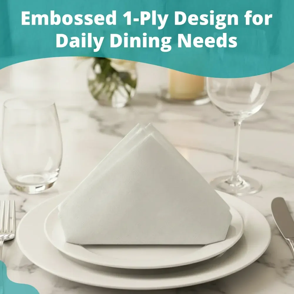 SoftTouch Series White Dinner Napkin, 16 x 16 in, 1-Ply, 3000 Sheets/Case