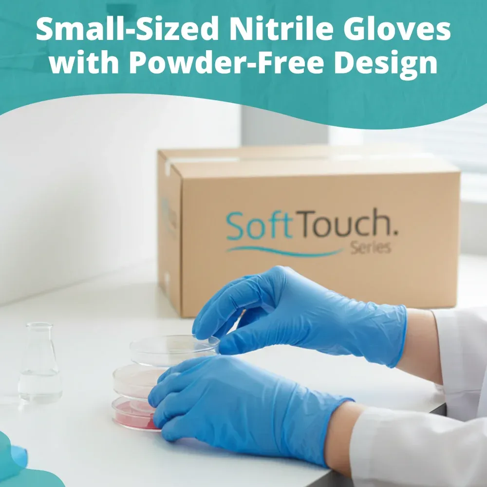 SoftTouch Series Powder-Free Disposable Nitrile Gloves for Foodservice, Blue, Small, 1000/Case