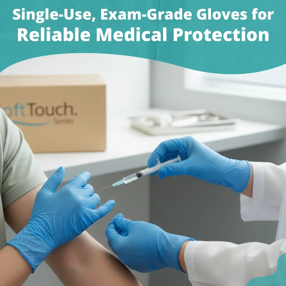 SoftTouch Series Powder-Free Disposable Nitrile Gloves for Foodservice, Blue, Small, 1000/Case