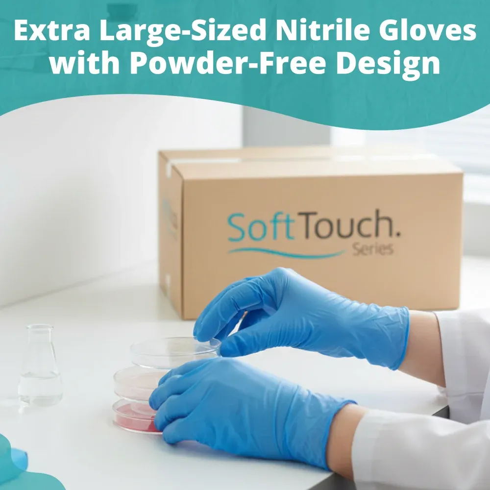 SoftTouch Series Powder-Free Disposable Nitrile Gloves for Foodservice, Blue, Extra Large, 1000/Case