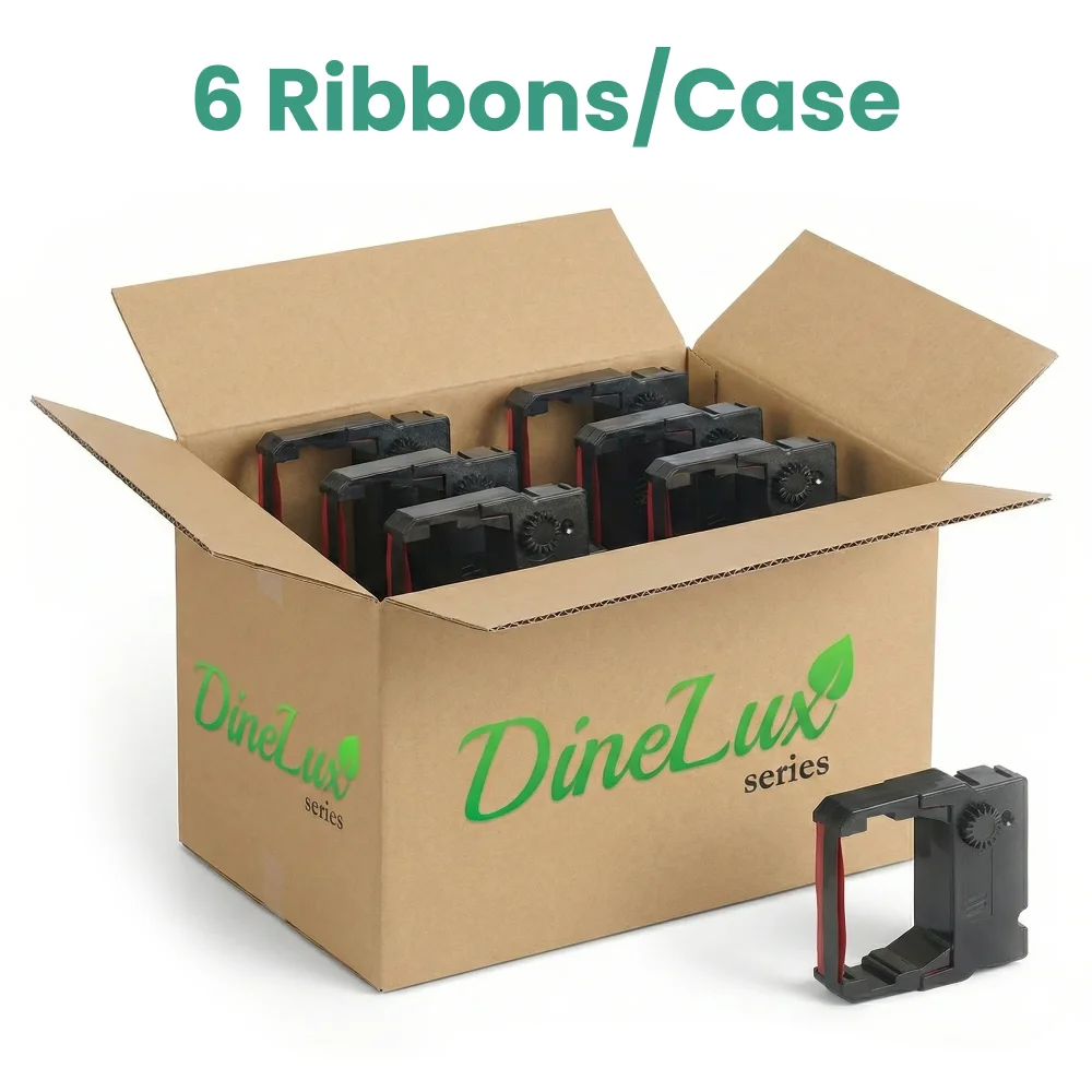 Dinelux Series Black / Red Ink Ribbon for ERC-30 POS Printer, 6/Case
