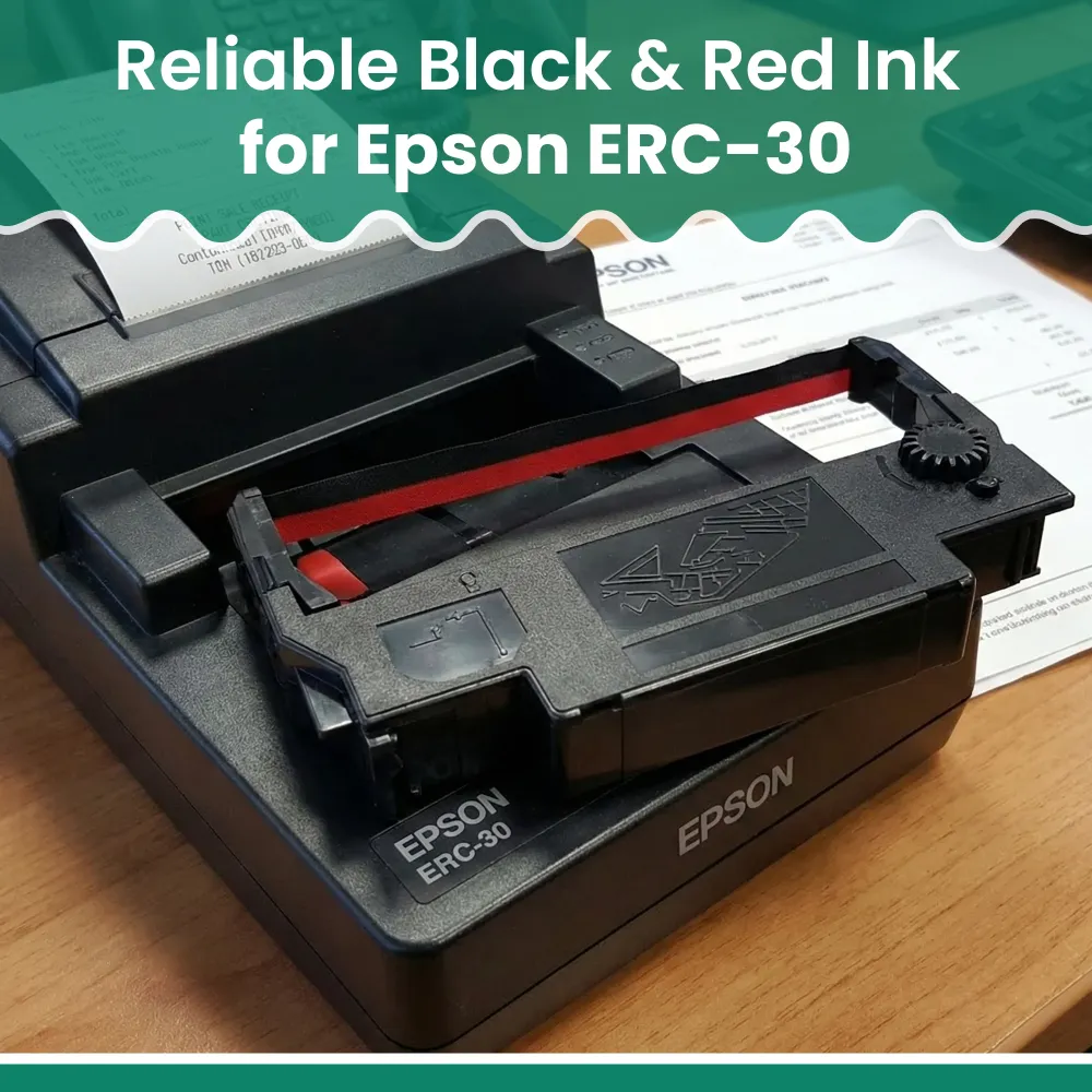 Dinelux Series Black / Red Ink Ribbon for ERC-30 POS Printer, 6/Case