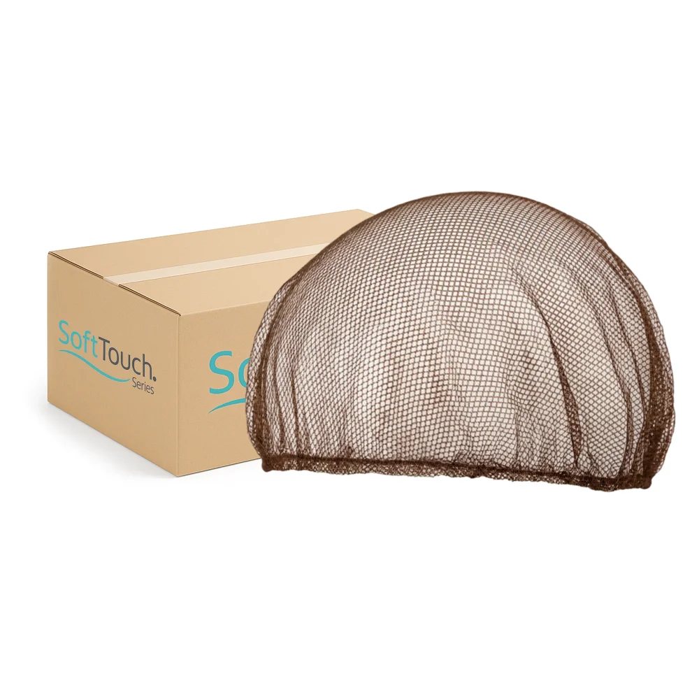 SoftTouch Series 21" Nylon Hairnet Cap, Brown, 1000/Case